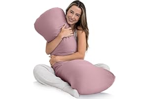 SleepCloud Weighted Body Pillow 8lbs - Weighted Pillow for Deeper Sleep (48" x 14") - Cooling Body Pillows for Adults, Side S