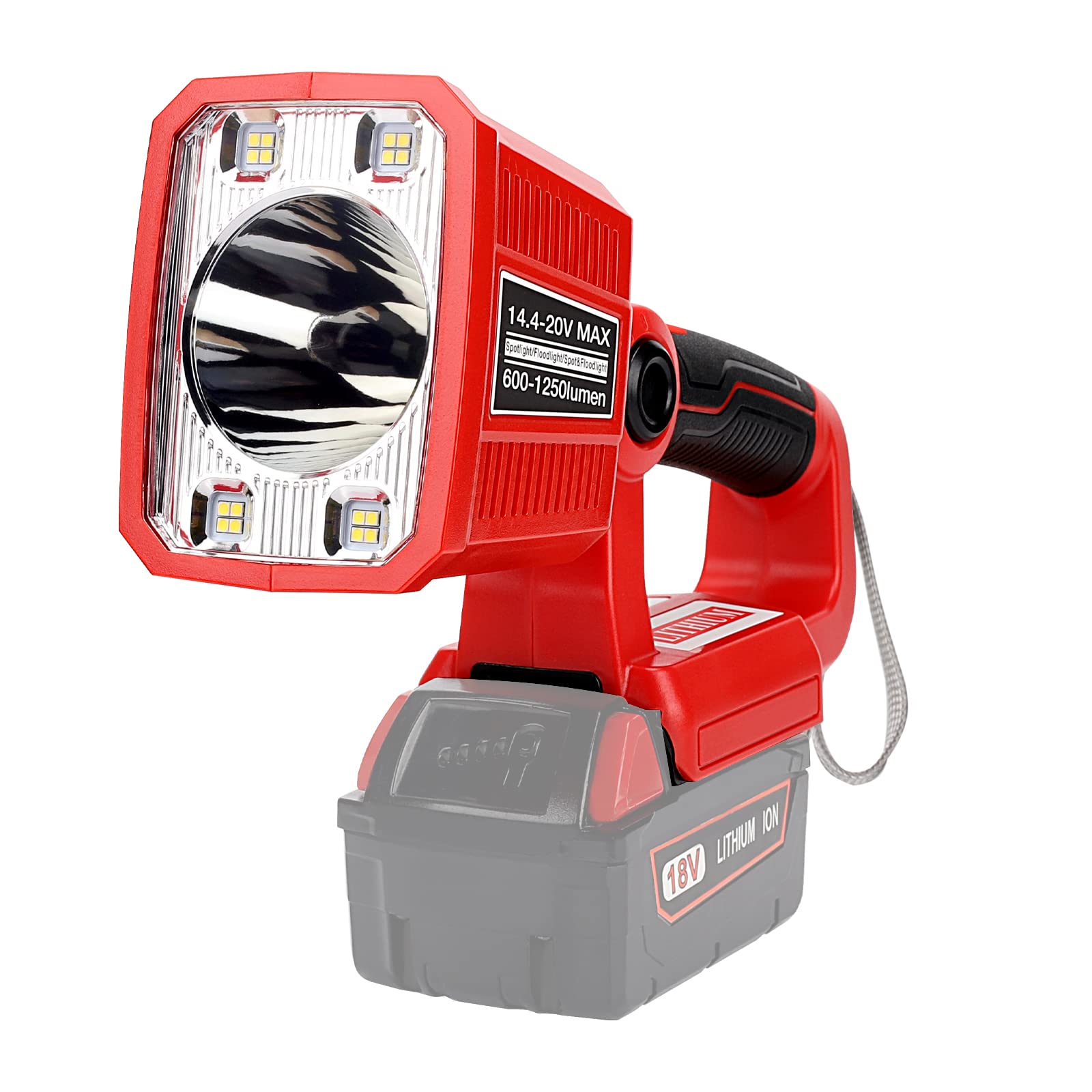 Photo 1 of Taingwei 1250LM LED Flashlight Compatible with Milwaukee m18 Lithium Battery,18W Work Light for Camping, Car Repairing, Emergency and Job Site Lighting