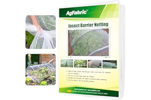 Agfabric Garden Netting 10'x12' Insect Pest Barrier Bird Netting for Garden Protection,Row Cover Mesh Netting for Vegetables Fruit Trees and Plants,White