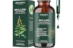 Pet Mullein Leaf Extract Drops for Dogs & Cats Hoarseness, Cough, Easy Breathing, Lung Cleanse and Support, Better Lungs, Soo