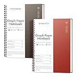 EMSHOI Graph Paper Spiral Notebook 7.48" x
