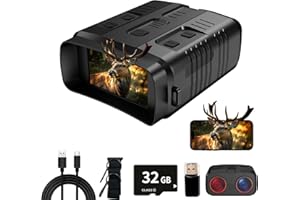 PYKRONZ 4K Day/Night Vision Goggles | Smart App Night Vision Binoculars - Up to 2642 FT Viewing Range, 3" HD LCD Screen, 4000mAh Rechargeable Battery, Includes 32GB Card, Video & Audio Recording for Camping