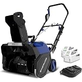 Snow Joe IONMAX 48V Cordless Electric Snow Blower Machine, 24V-X2-SB18-GO | 18 Inch, Powered Single-Stage Thrower with LED Light and Wheels for Driveway Clearing