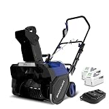 Snow Joe IONMAX 48V 18 Inch Cordless Electric Snow Blower Machine - Battery-Powered Single-Stage Thrower with LED Light and Wheels for Driveway Clearing, 24V-X2-SB18-GO