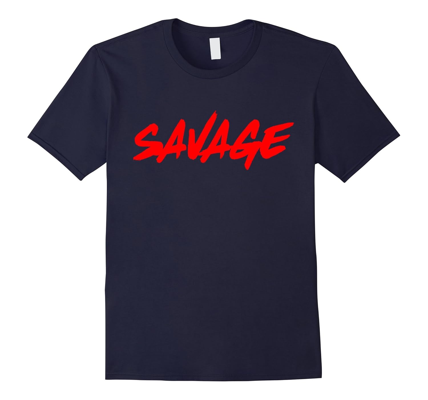 Savage Shirt Red Box Logo Graphic T-shirt Crew Neck Design-FL