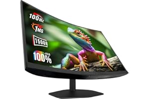 Sceptre New Curved 27-inch Gaming Monitor 1500R 100Hz HDMI X2 DisplayPort 1ms 100% sRGB, Build-in Speakers Machine Black 2026 (C275W-FW100T)