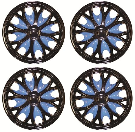 4 x 14 "negro/azul Tapacubos (para Vauxhall Astra Corsa Agila Meriva