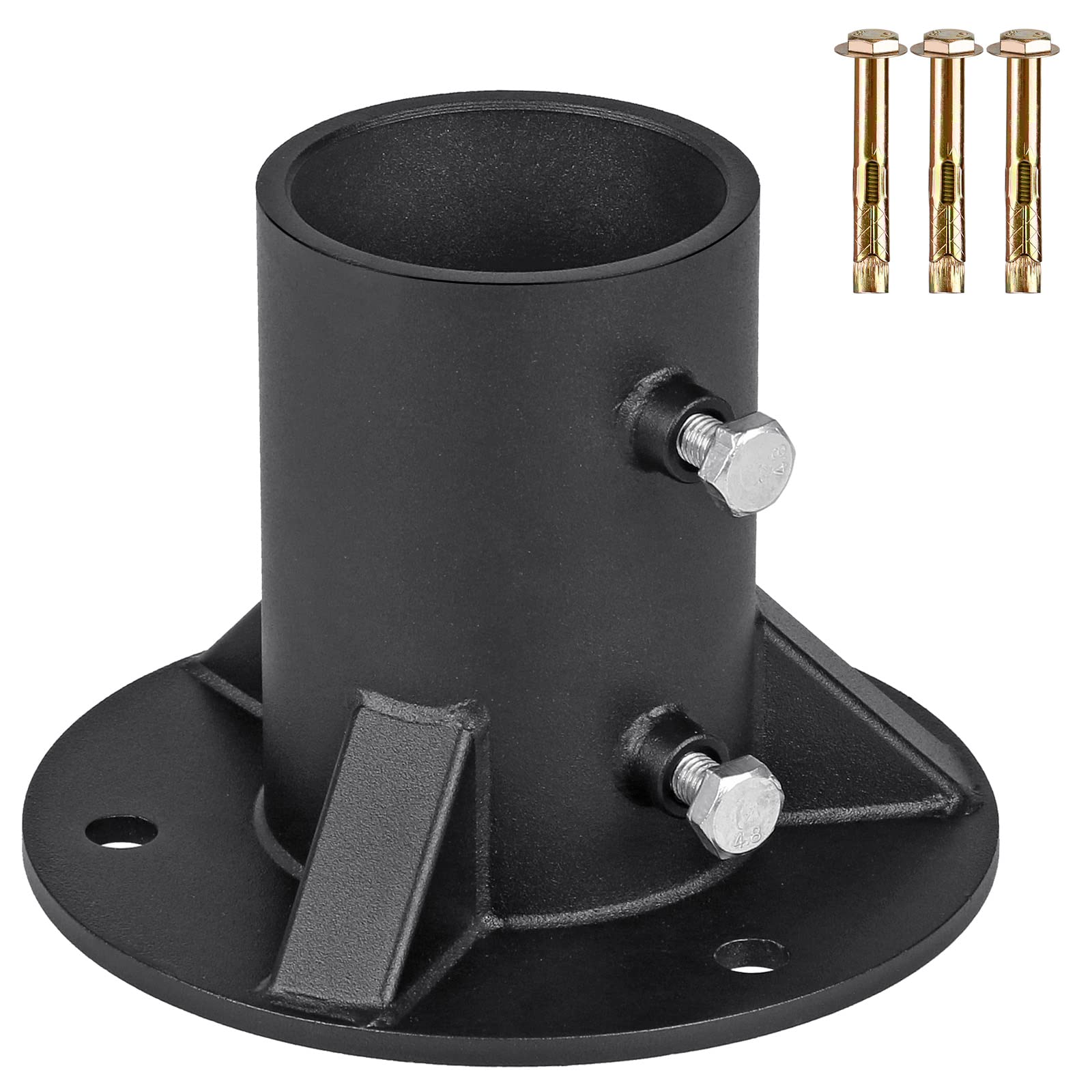 Insaga Round Post Holder, 65mm Round Fence Post Bracket Heavy Duty Round Post Base Support for Chain Link Fence Post/Deck/Railing/Mailbox/Concrete Post