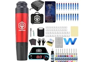 TROYTATU Tattoo Kit, Tattoo Pen Kit with Rotary Tattoo Machine and 20Pcs Tattoo Needles Cartridge, Tattoo Machien Kit Professional Tattoo Supplies for Tattoo Artist