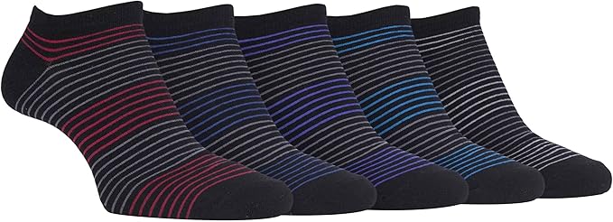 Farah 5 Pairs Mens Striped Design Low Cut Quarter Cotton Sport Ankle Socks Cs176blk 7 12 Us At Amazon Men S Clothing Store