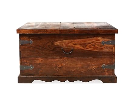 Jali Sheesham Square Coffee Trunk Box Indian Wood Furniture