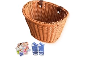 Aikolesa Kid Bike Basket, Girls Bike Basket Front Kids Handlebar, Mini Handlebar Storage Bicycle Basket fits Most Bikes, Beach Cruiser, Stationary Bike, Ebike, Road Bike