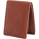 Swear Brands Full-Grain Leather Wallet | Slim RFID Blocking Bifold Design with Cash Pocket & Card Pull Strap | Holds 1-12 Cards | Stylish & Durable (Brown)