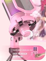 FIFINE USB Gaming Microphone A6V Pink with RGB Tap-to-Mute Pop Filter view 4
