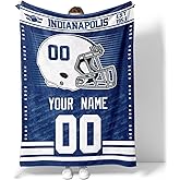 INAOO Indianapolis Throw Blanket for Men Women Boy Personalized Gifts Custom Name and Number