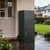 Merapi Large Parcel Drop Box with Lock, Outdoor Package Delivery Box | 1mm Heavy-Duty Steel Anti-Theft Boxfor Porch, Weatherproof Secure Mailbox with Mail Slot, Holds Multiple Packages