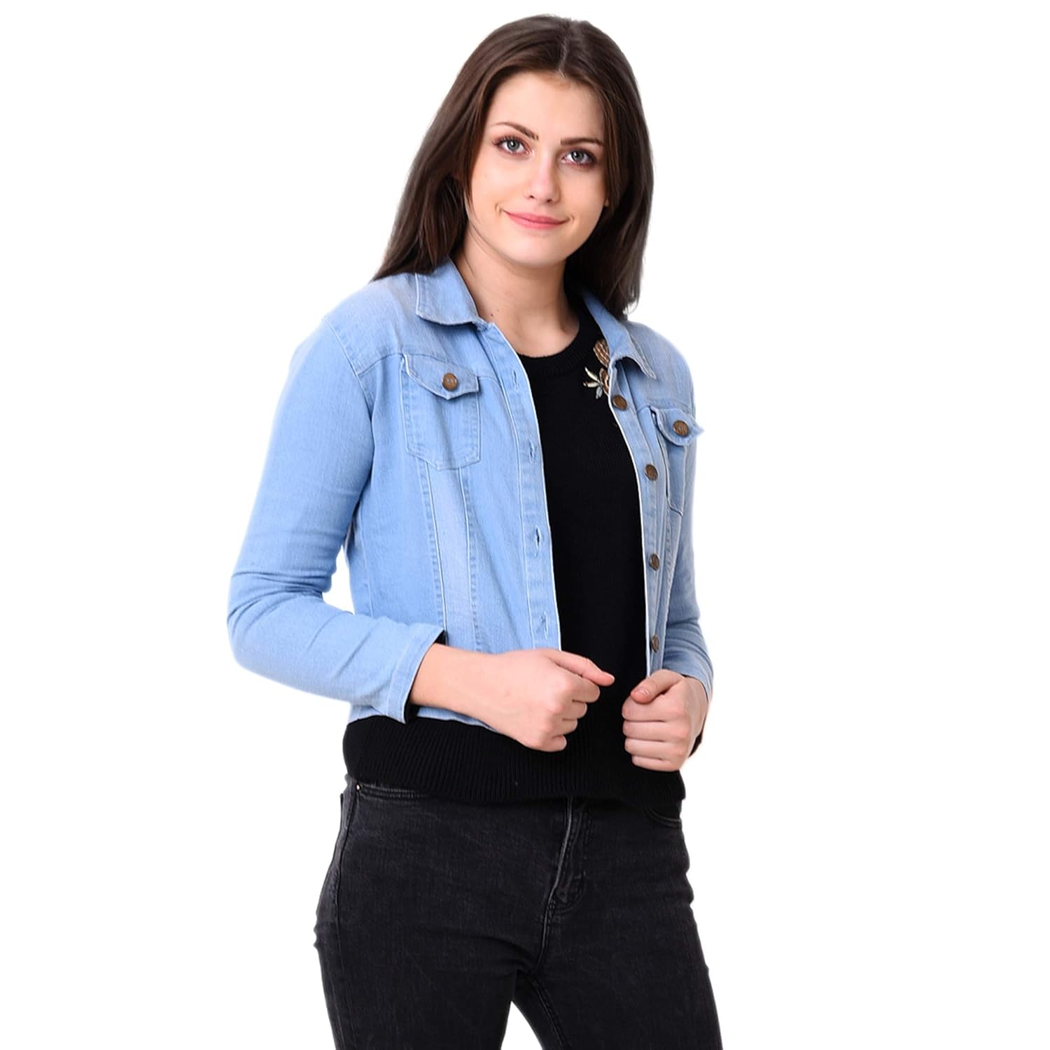 c.cozami full sleeves solid women denim jacket