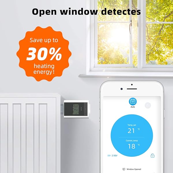 AWOW Smart Home Set thermostat heizungInklusive Zigbee Heizkrperthermostat und WIFI Gatewayfr alle gngigen HeizkrperventileKompatibel mit Alexa Google AssistantAPP Fernbedienung