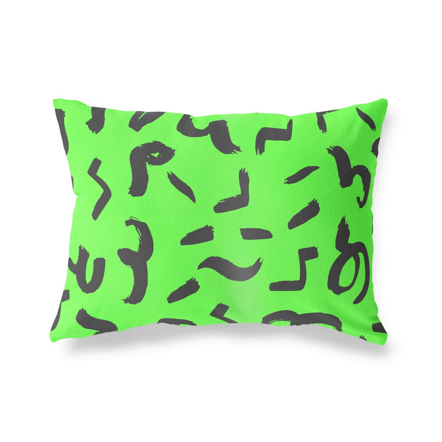 BonaMaison Decorative Cushion Cover, Neon Green Fume Throw Pillow Covers, Home Decorative Pillowcases for Livingroom, Sofa, Bedroom, Size: 45X60 Cm - Designed and Manufactured in Turkey
