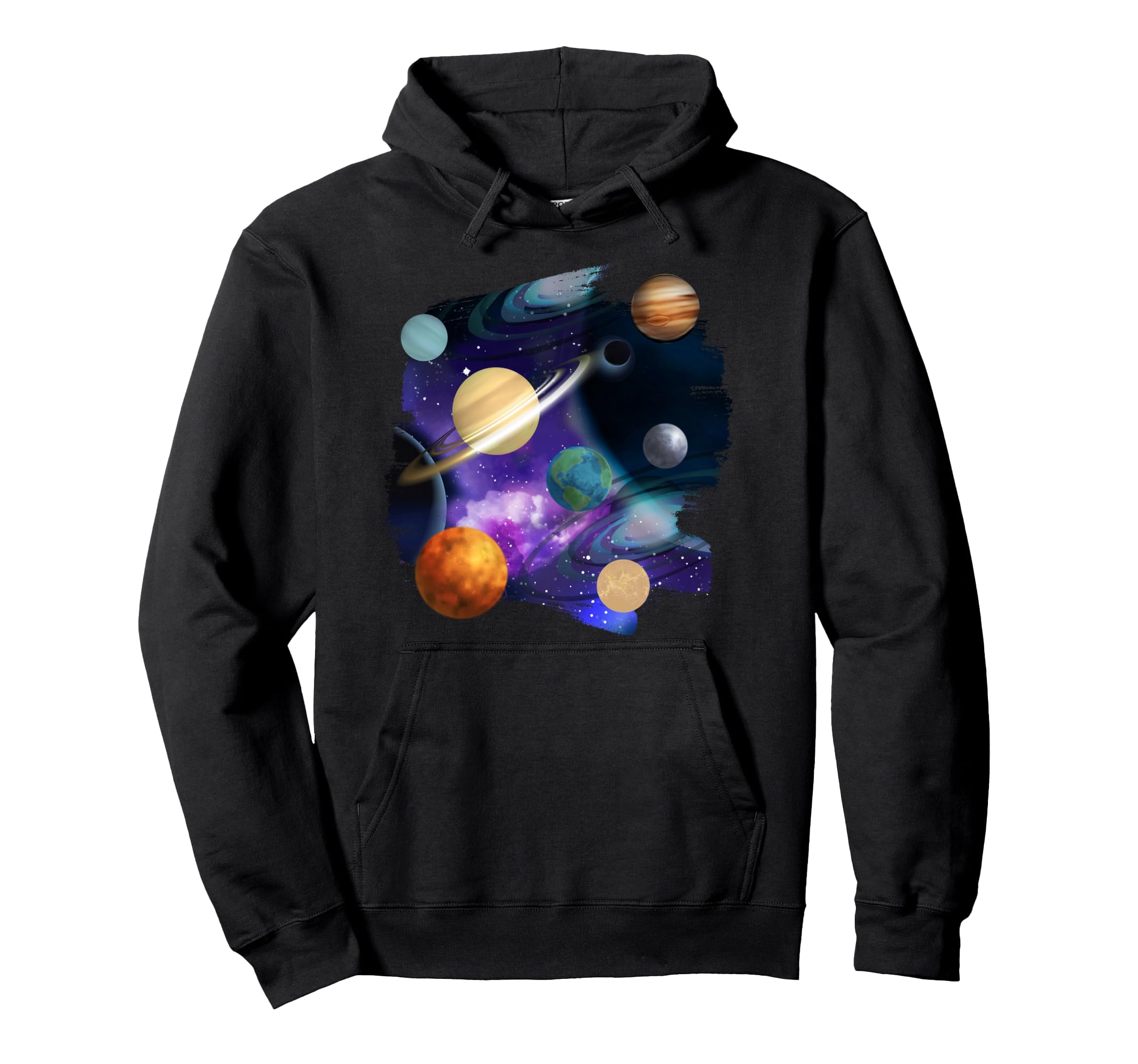 Colorful Solar System I Outer Space I Planet Pullover Hoodie