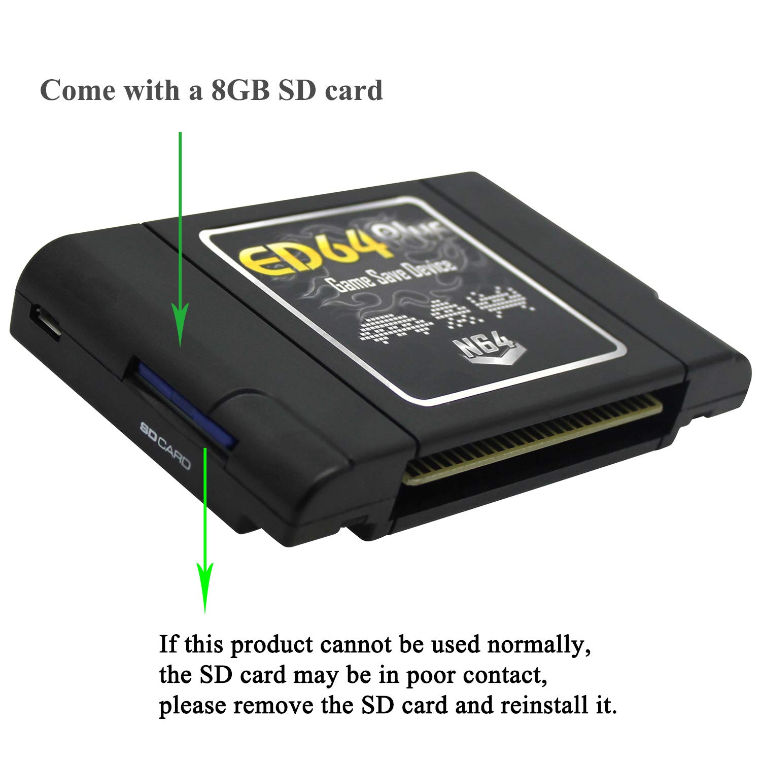 Device N64 Sd Card Adapter Ostent Pal Ntsc Ed64 Plus Game Save - Main Image