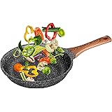 BESTSURE Nonstick Skillets Stone Fry Pans frying Pan for Induction Dishwasher with Soft Touch Handle, Induction Compatible Sa