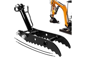 OKSTENCK L-Shaped Bracket Hydraulic Thumb Clip for Mini Excavators,Hydraulic Thumb Clamp with 2*M14 Hydraulic Hoses and Screw