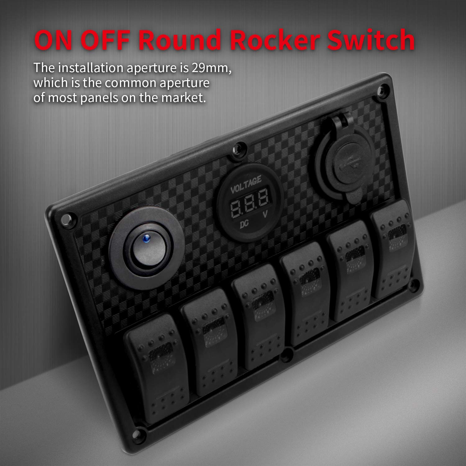 DaierTek Round Rocker Switch Shell 3 Pin with Blue LED Rocker Toggle Switch SPST ON Off 20A 12VDC for Car Truck: Industrial & Scientific