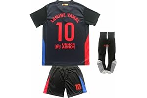CEKFAX 2024/2025 Barca Away #10 Lamine Yamal Football Soccer Kids Jersey Shorts Socks Set Youth Sizes