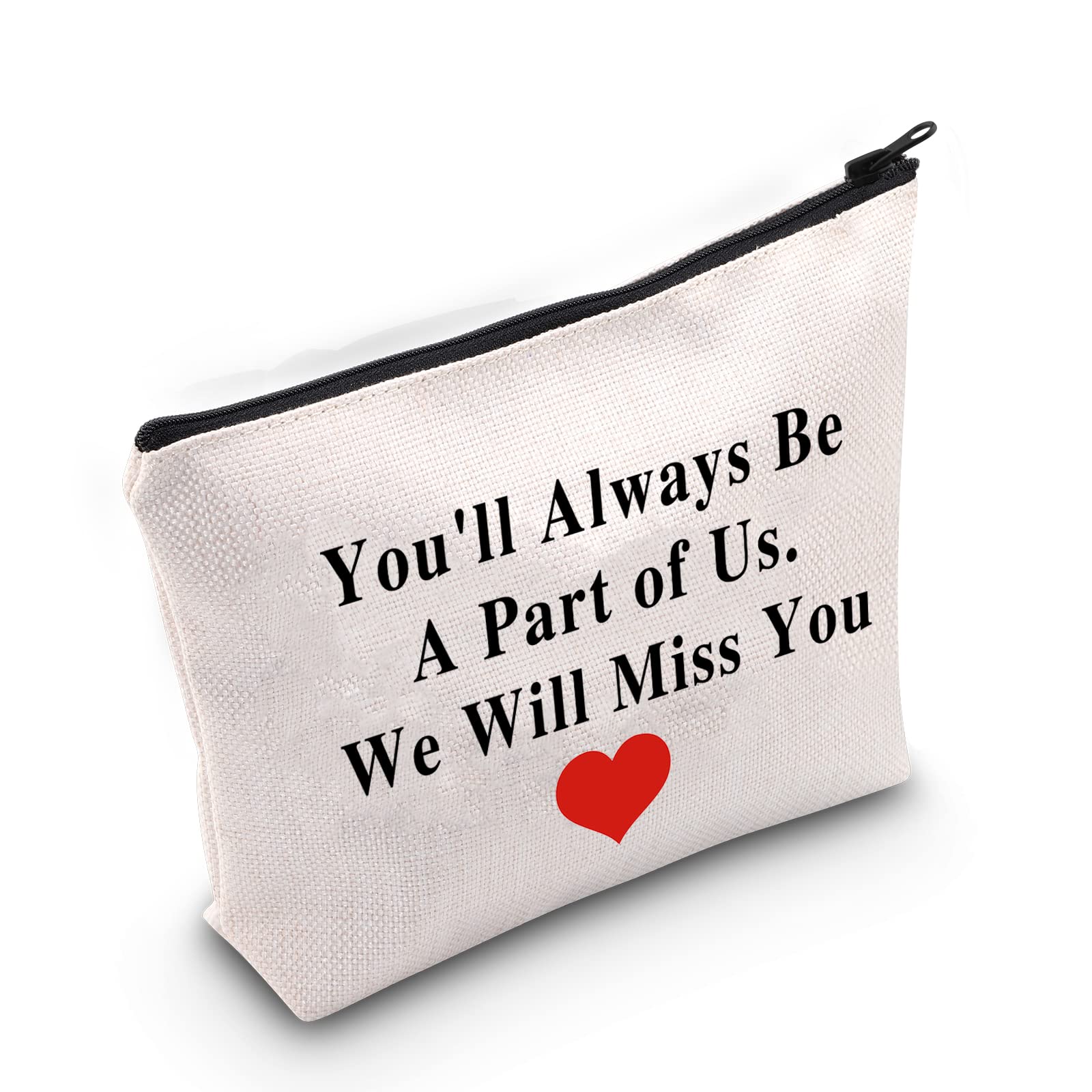 LEVLO Retirement Leaving Gift You'll Always Be A Part of Us Makeup Bags Coworker Going Away Cosmetic Bags (We Will Miss You)