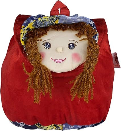 Sweety Girl Face Cartoon School Bag for Kids/Girls/Baby (Red) by Lovely Toys