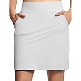 THE GYM PEOPLE Women's Golf Skorts Modest Knee Length Athletic Tennis Skirts Built-in Shorts with 4 Pockets
