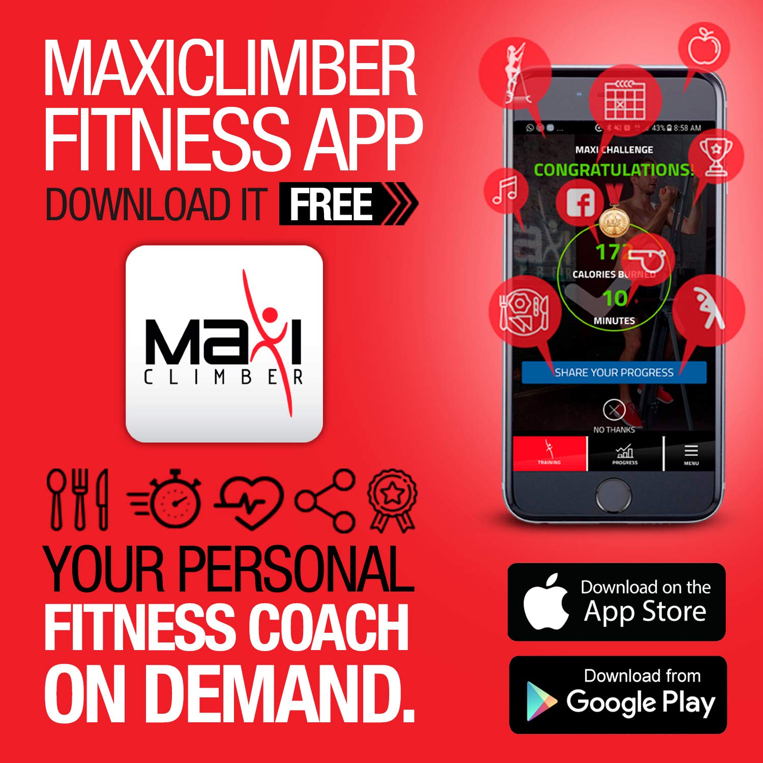 New Image Maxi Climber, Vertical Climbing Cardio Exercise Machine, Full Body Workout, Multifunctional At Home Gym Equipment - Image 4