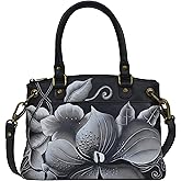 Anna by Anuschka Women's Original Genuine Leather Hand-Painted Small Satchel - Leather Handbag for Women | Original, Genuine Leather, Hand-Painted, for Women