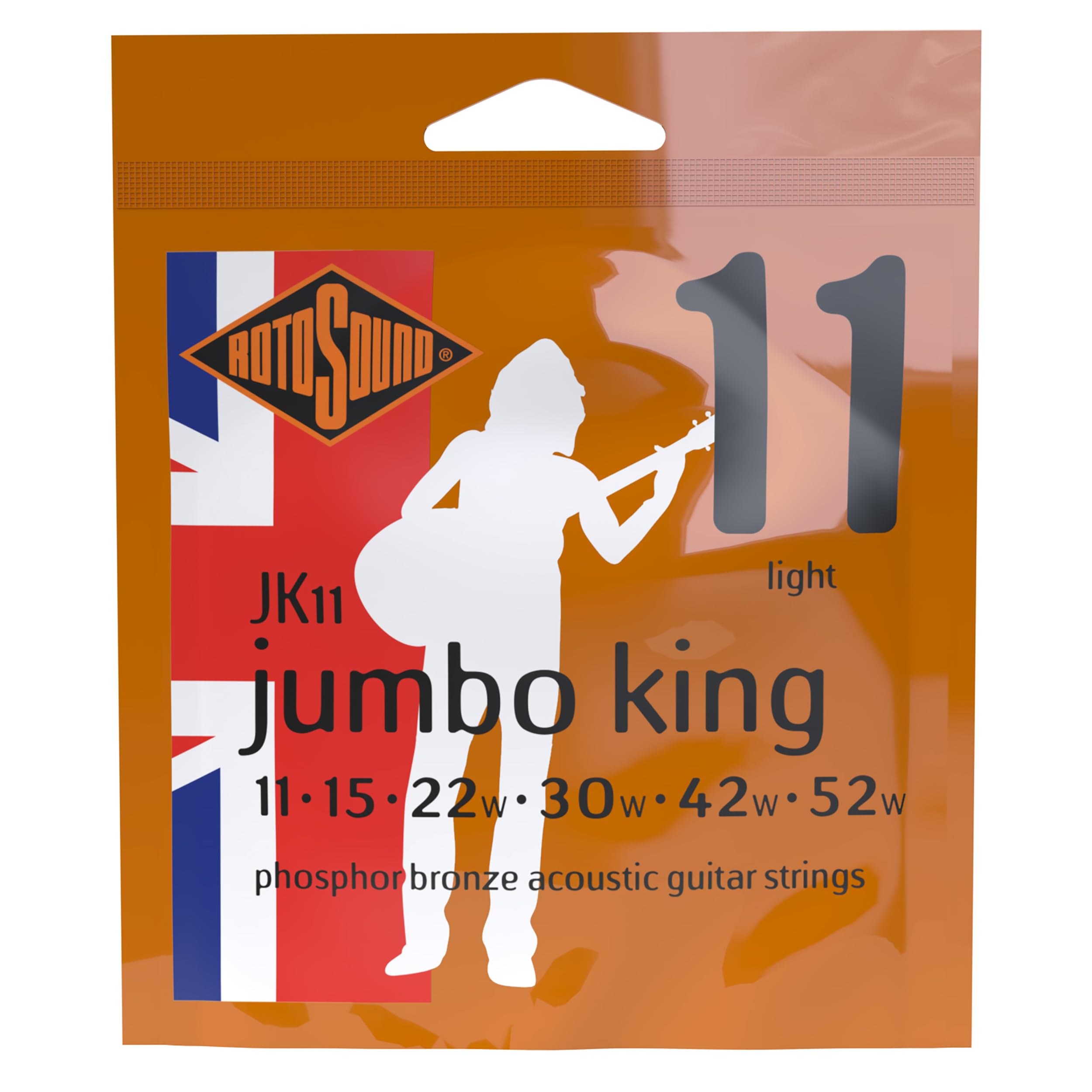 Rotosound JK11 Phosphor Bronze Light Gauge Acoustic Guitar Strings (11 15 22 30 42 52)