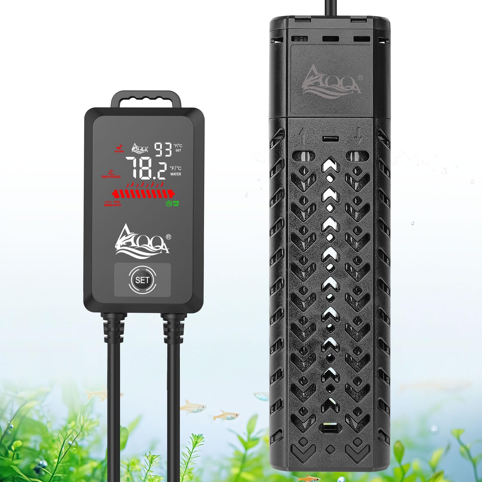 Photo 1 of AQQA Fish Tank Heater 1200W for 170-290 Gallon Submersible Aquarium Heater Pond Heater Thermostat Heater with Intelligent Protection System for Freshwater and Saltwater (AQ136-1200W for 170-290Gal)