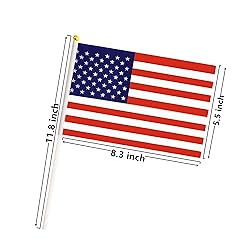 50 Pack USA America Flags on Stick Flags,Small Mini