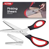 Pinking Shears for Fabric Cutting, Taotree 9.5" zig zag scissors for Fabric | Craft Scissors Decorative Edge, Fabric Sewing Supplies, Professional Handheld Dressmaking Arts Crafting Scrapbooking Supplies