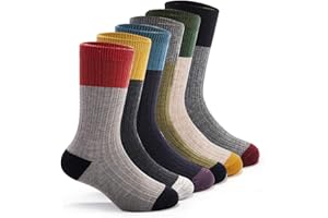 Boys Winter Wool Socks Kids Warm Crew Socks Thermal Socks for Boys 6 Pairs