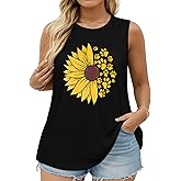 JOELLYUS Women Plus Size Tank Tops Summer Sleeveless Top Crew Neck Casual Blouse Oversized Shirts