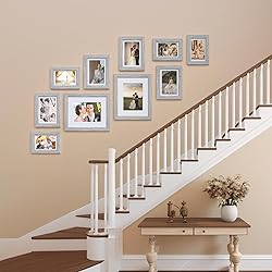 Povrgive Picture Frames Set of 10 Gray Wood
