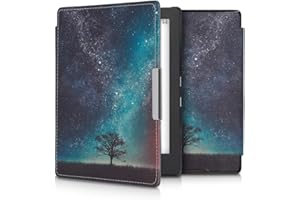 kwmobile Case Compatible with Kobo Aura H2O Edition 1 Case - eReader Cover - Cosmic Nature Blue/Grey/Black