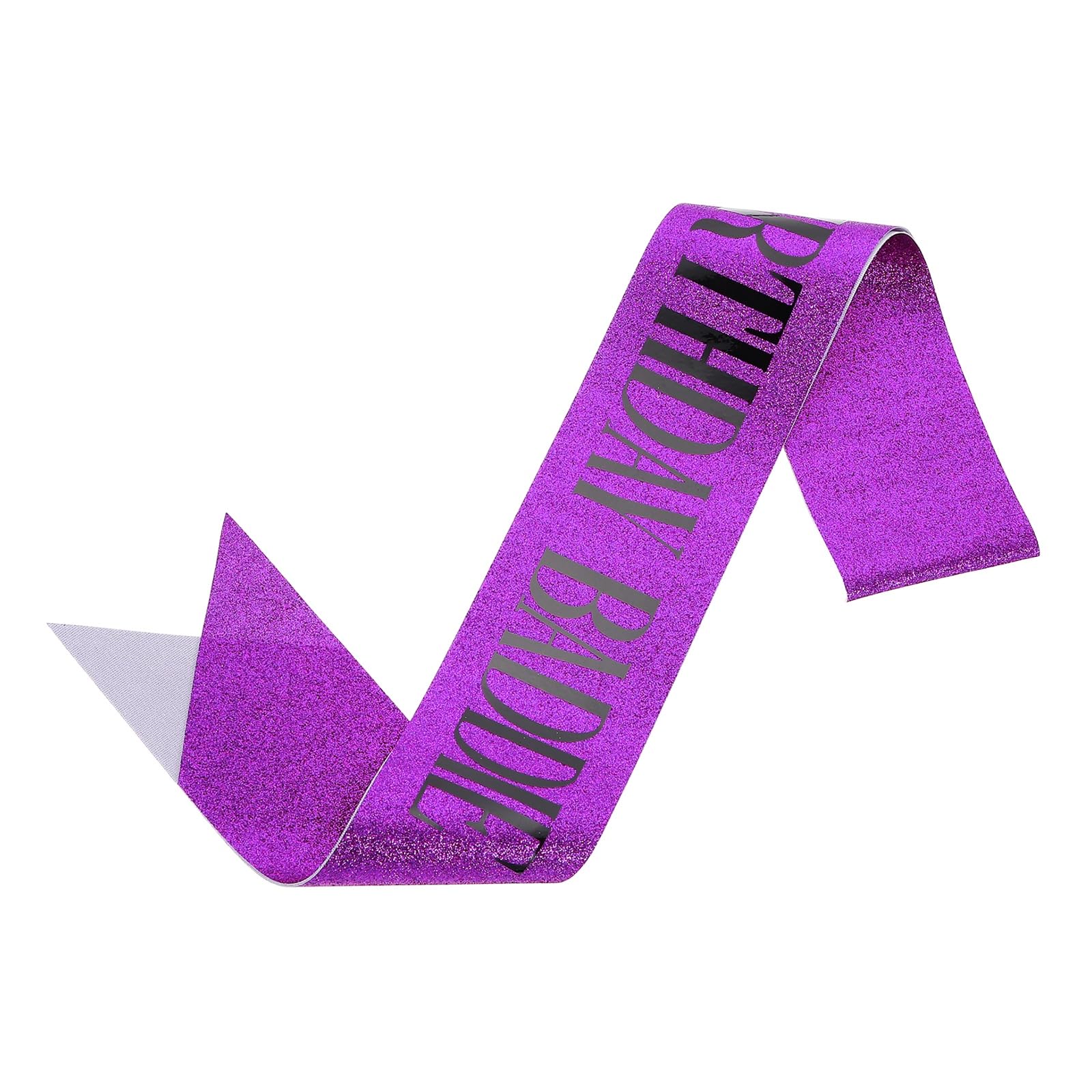 sourcing map Birthday Baddie Sash with Pin Black Foil Lettering Party Favors Supplies Decorations Accessories for Women Costume Gifts Sweet Birth Day, Purple