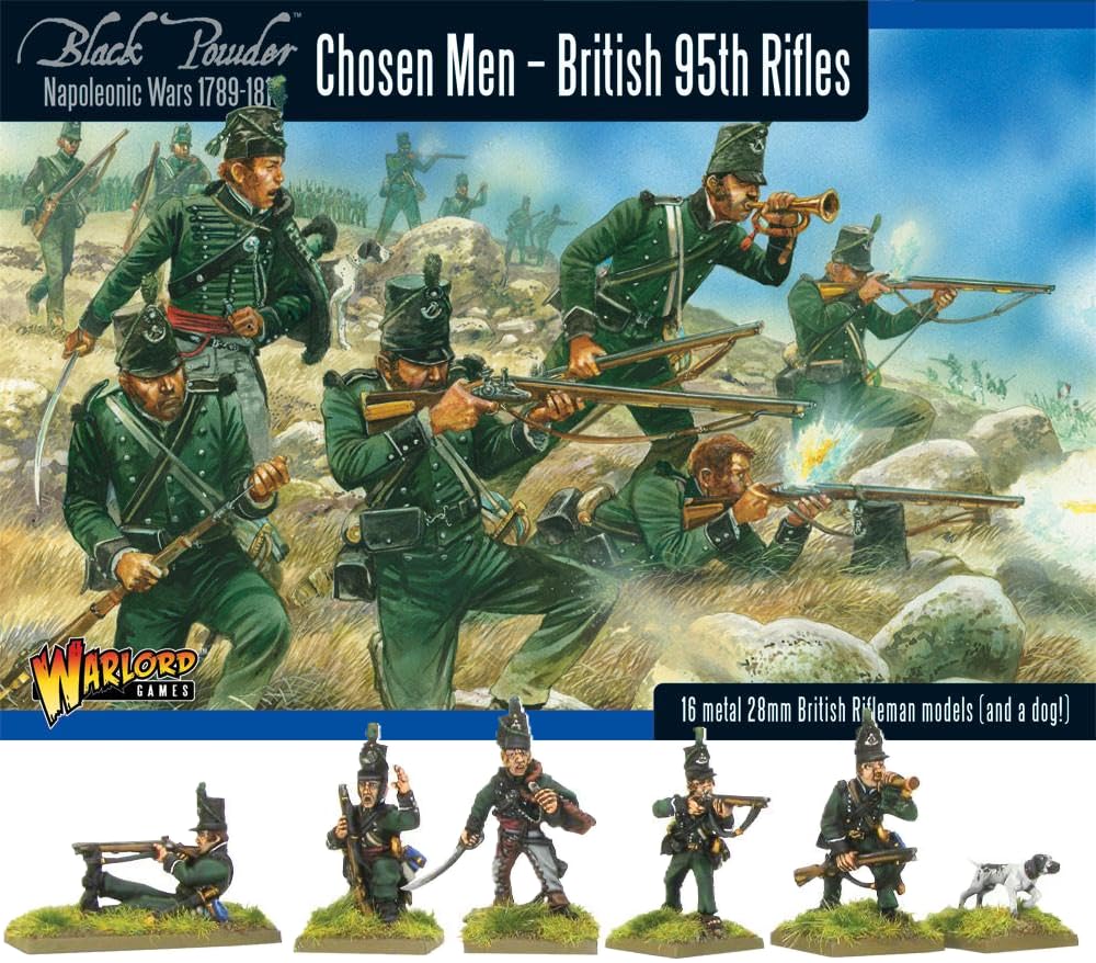 Warlord Games Chosen Men British 95th Rifles - 28mm Scale Metal Miniatures for Black Powder Highly Detailed Napoleonic Era Miniatures
