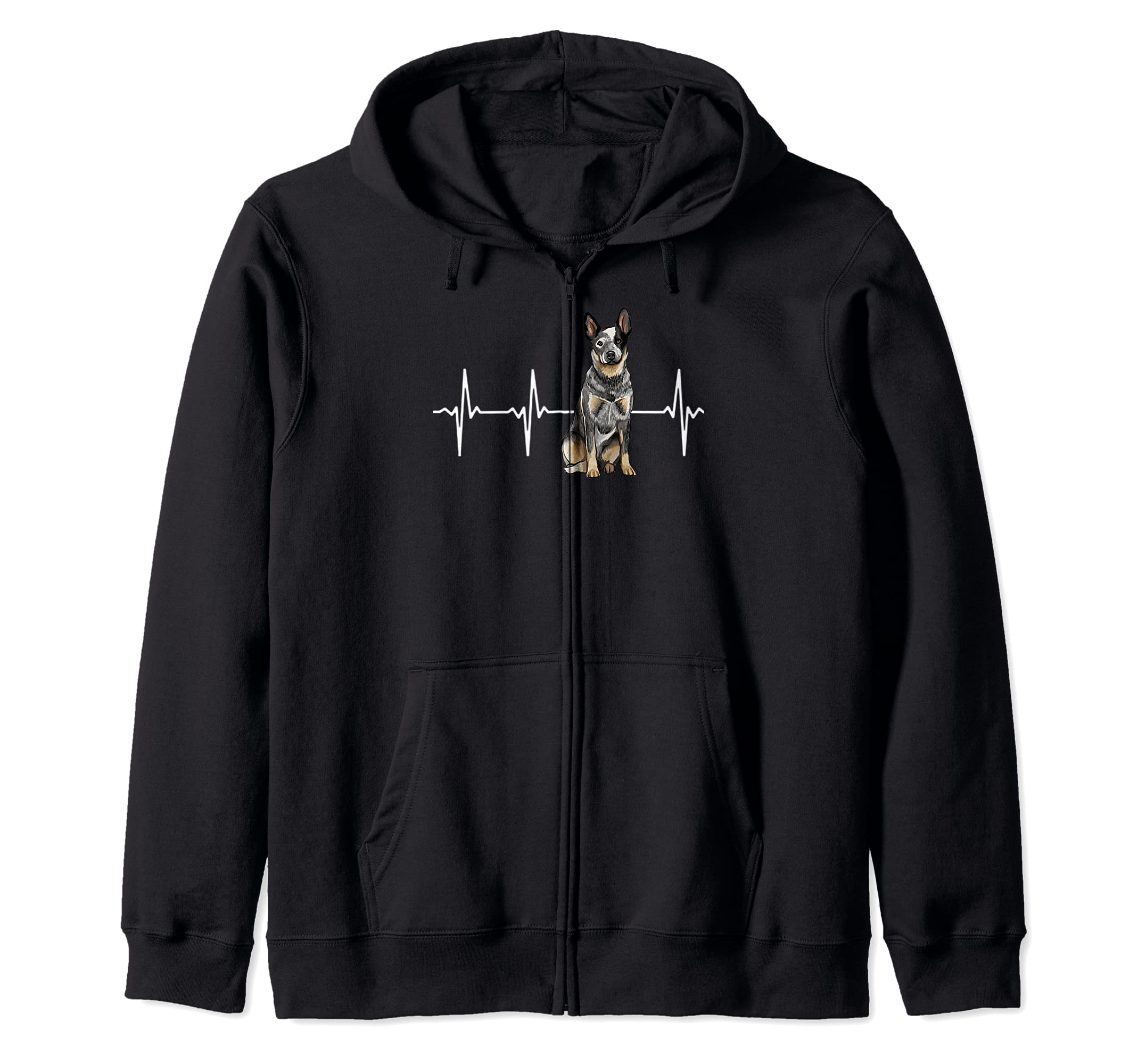 Australian Cattle Dog Heartbeat Dog Lover Zip Hoodie