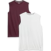 Amazon Essentials Men's Active Performance Tech Muscle Sleeveless Tank Top Workout Shirt, Pack of 2