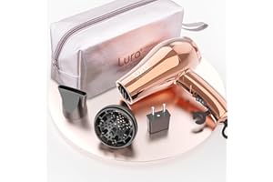 LURA Mini Portable Travel Hair Dryer:Dual Voltage Small Lightweight Blow Dryer with EU Plug,1200W Compact Hairdryer with Fold