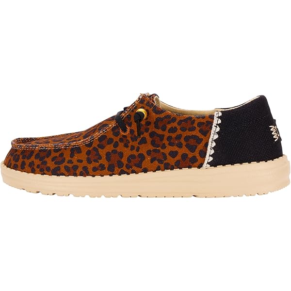 Amazon.com | HEYDUDE Women's Wendy Leopard Sparkle Tan Size