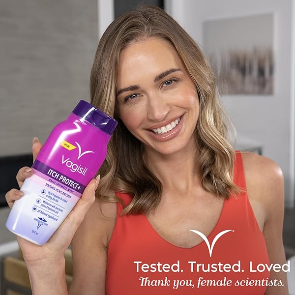 VAGISIL FEMININE WASH FOR INTIMATE AREA HYGIENE AND ITCHY, DRY SKIN, ITCH PROTECT+ CRÈME WASH, PH BALANCED AND GYNECOLOGIST TESTED, 12OZ (PACK OF 1)