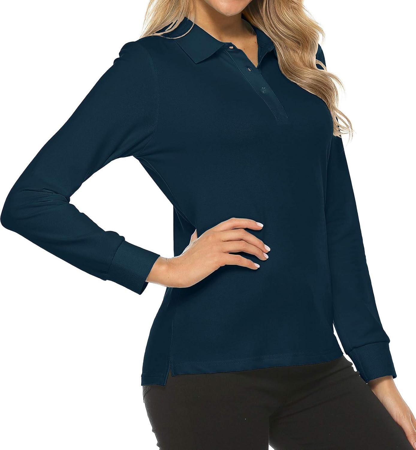 Women's Golf Polo Shirts Sports Athletic Shirts Tennis Tops Fitness Workout T-Shirt with Buttons: Clothing